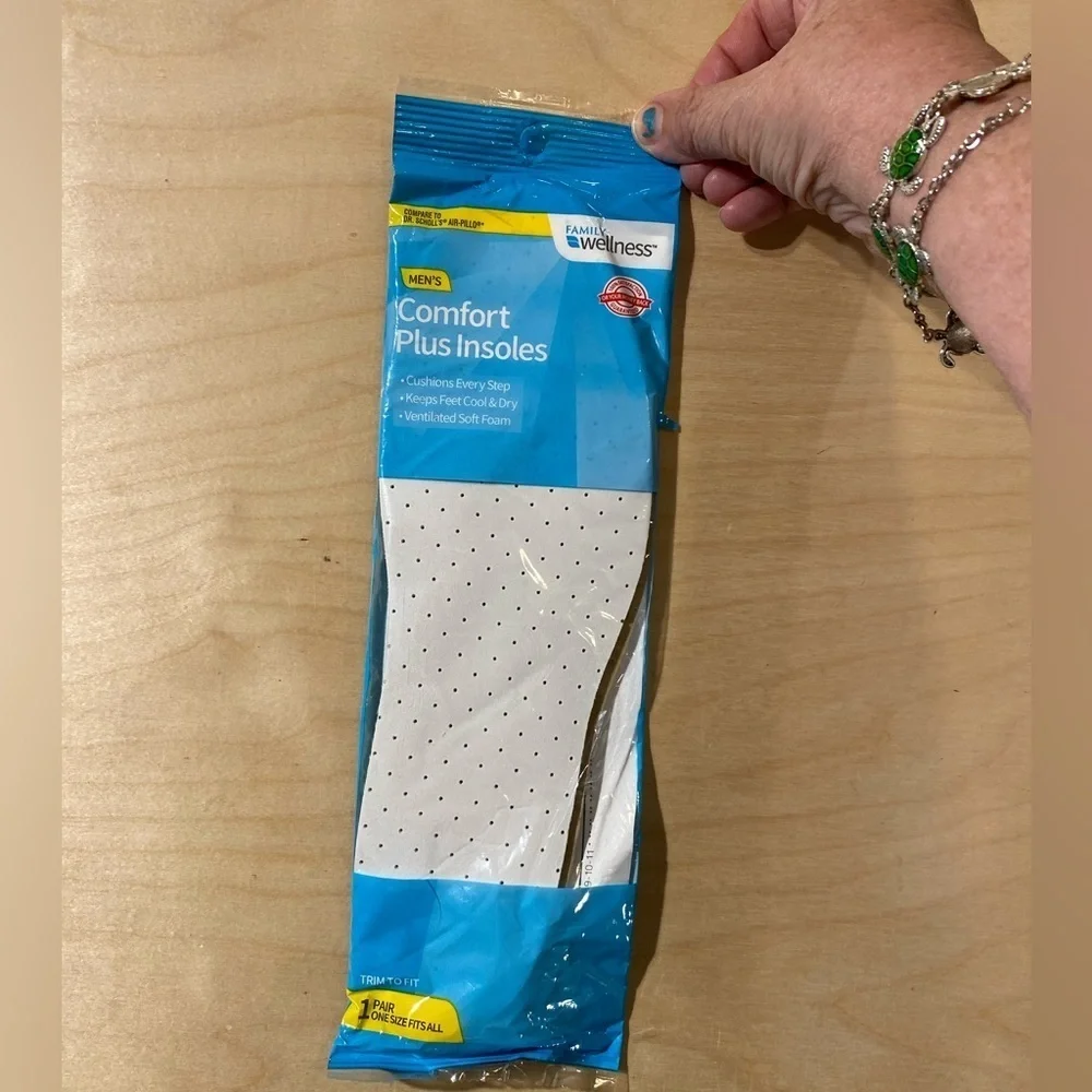 Family Wellness Men's Comfort Plus Insoles - White Trim to Fit (JH)